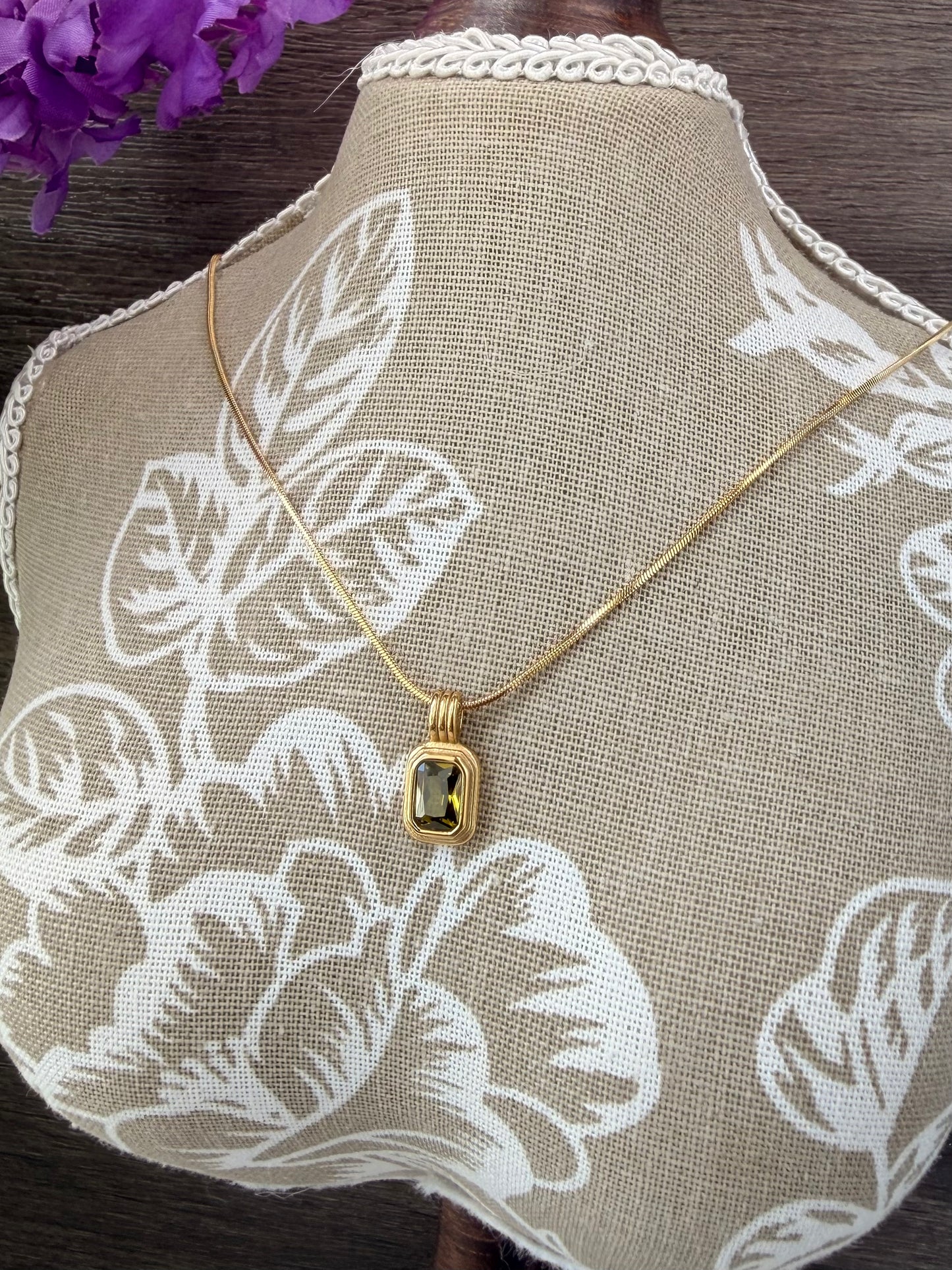 Olive Signet Necklace