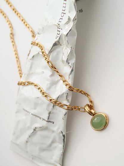 East-West Oval Jade Necklace