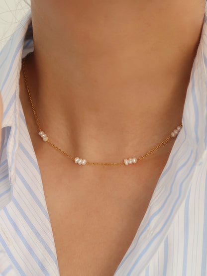 Freshwater Pearl Constellation Choker Necklace