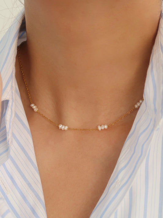 Freshwater Pearl Constellation Choker Necklace