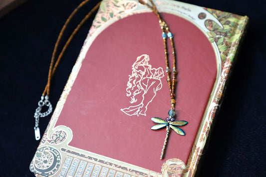 Amberwing — Blue Dragonfly Necklace