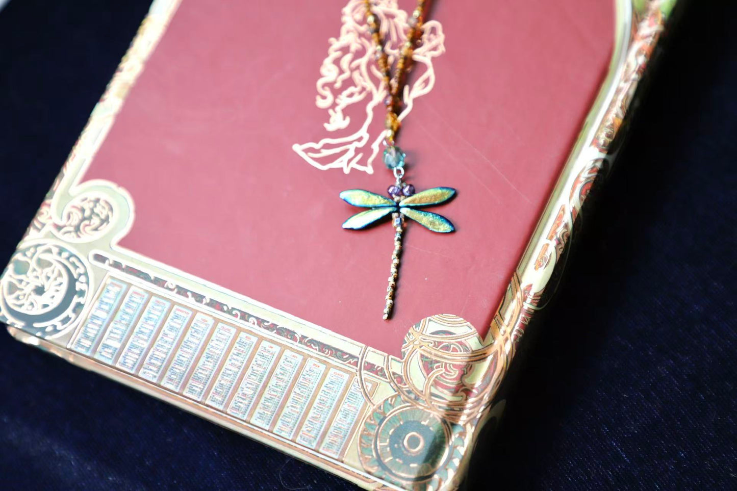 Amberwing — Blue Dragonfly Necklace