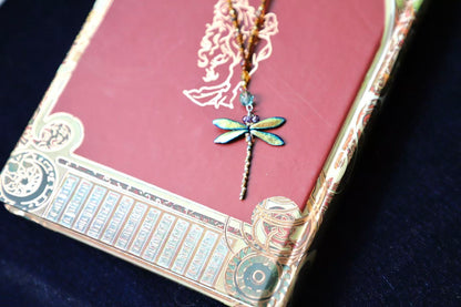 Amberwing — Blue Dragonfly Necklace
